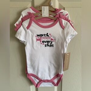 Chick Pea 3pc Bodysuit Set- Worth every shot- girls